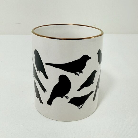 North American Wild Birds Mug Blackbird Watcher Wildlife Silhouette Shadow Gold - Picture 3 of 12